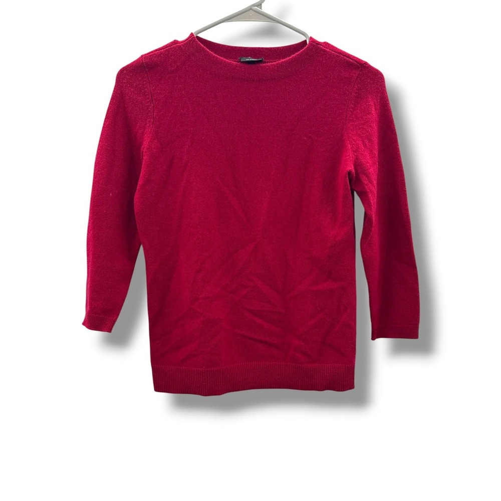 Talbots Pure Cashmere Sweater Womens XSP Pink Crew Neck 3/4 Sleeve Petite